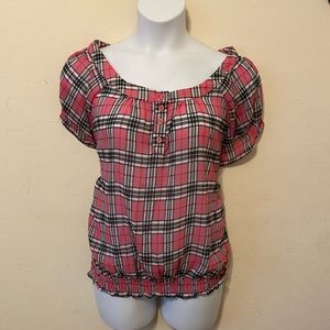 JAMIE NICOLE COLLECTION Pink plaid blouse